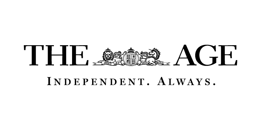 The Age Newspaper Logo in black and white