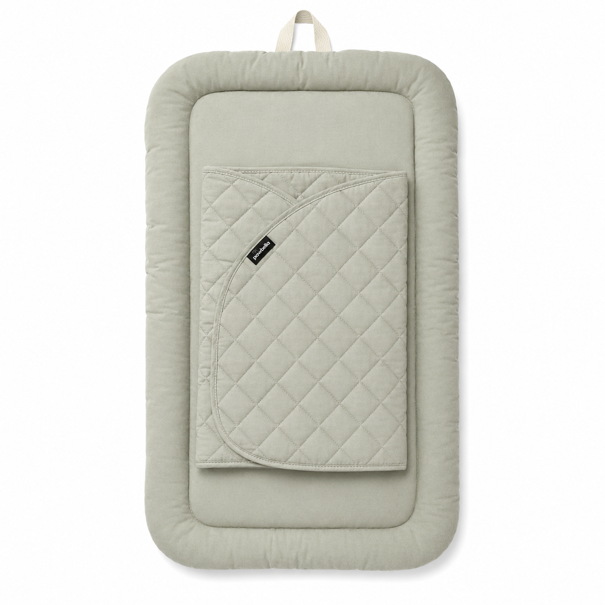 Khaki Pawbella Essential Pet Stroller plush cushion set with padded base and matching cover