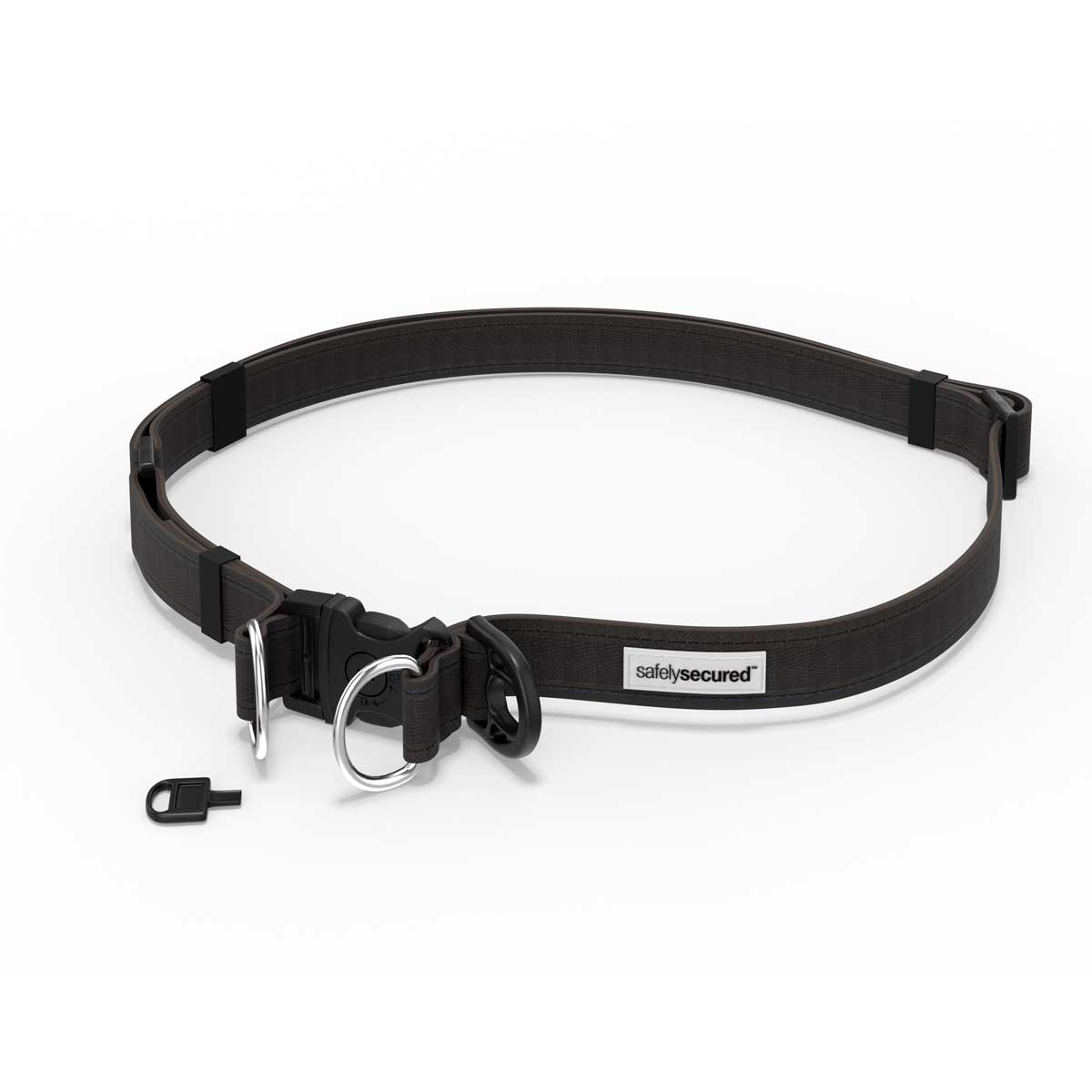 Safely Secured Anti-theft belt on white background